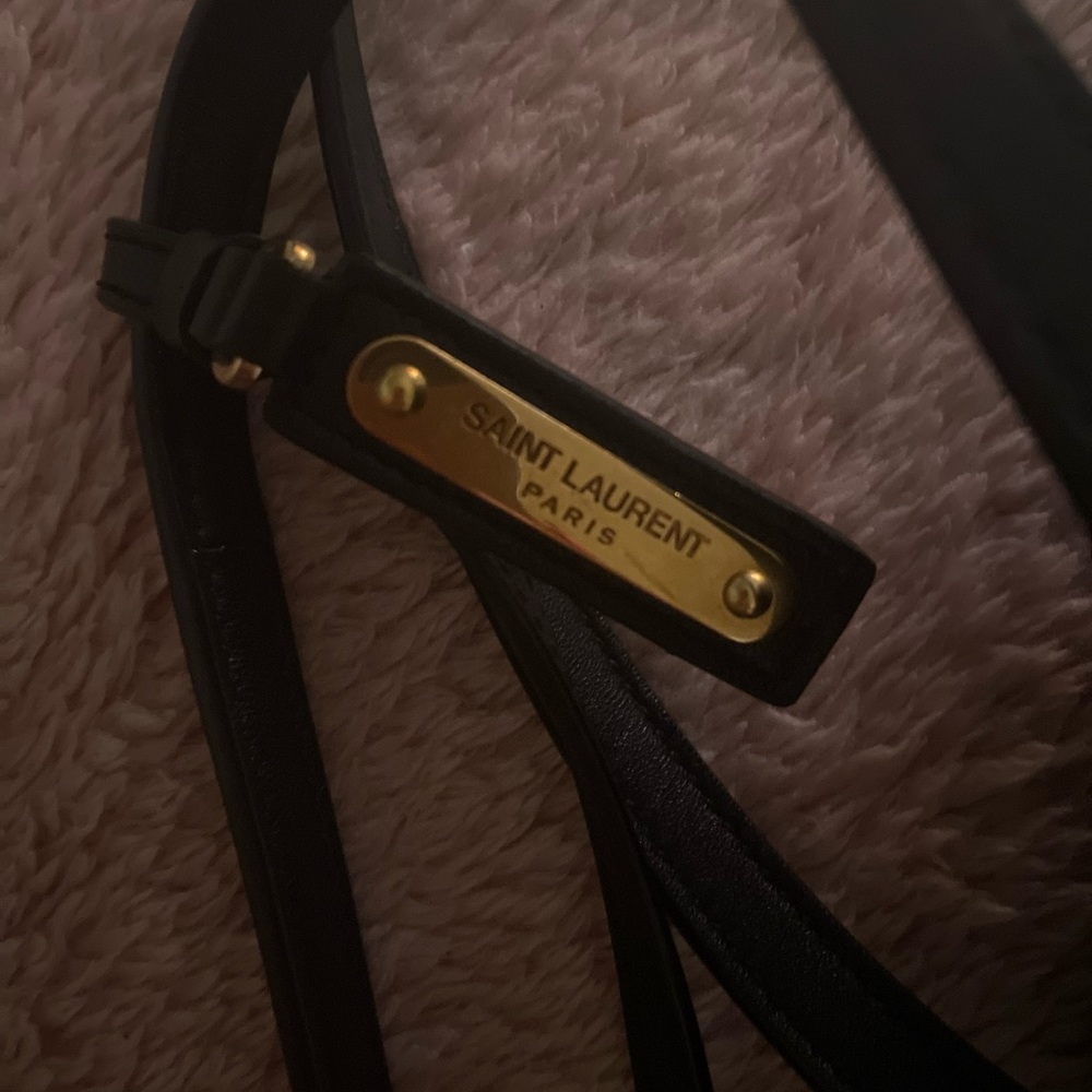 Saint Laurent black suede cross body bag